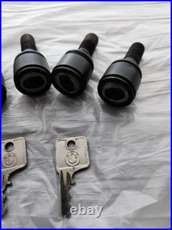 BMW E30 E28 E21 Keyed Wheel Bolts With Caps & Key Locking Wheel Nuts