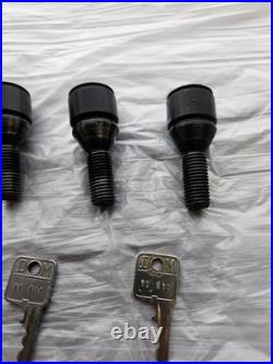 BMW E30 E28 E21 Keyed Wheel Bolts With Caps & Key Locking Wheel Nuts