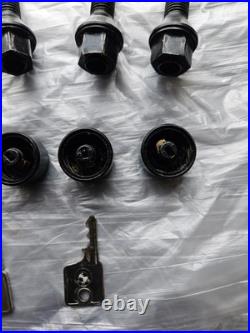 BMW E30 E28 E21 Keyed Wheel Bolts With Caps & Key Locking Wheel Nuts