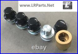 Black Alloy Wheel Locking Nuts For Range Rover L322 Set 4 Locks Rrb500100black