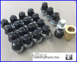 Black Alloy Wheel Nuts Locking Nuts For Discovery 3 & 4 16 & 4 Nuts Lrc1110