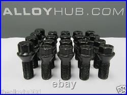 Brand New Set Of Bmw X6 E71, F72, F16 Black Coated Wheel Bolts And Locks Nuts