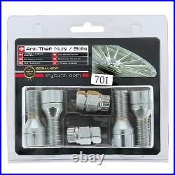 Butzi Chrome Anti Theft Locking Wheel Nut Bolts & 2 Keys for Volkswagen Touareg