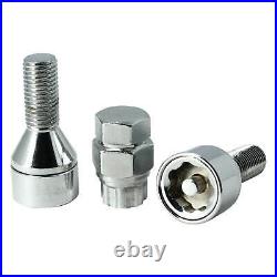 Butzi Chrome Anti Theft Locking Wheel Nut Bolts & 2 Keys for Volkswagen Touareg