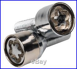 Butzi Chrome Plated Anti Theft Locking Wheel Nut Bolts & 2 Keys for Smart Fortwo