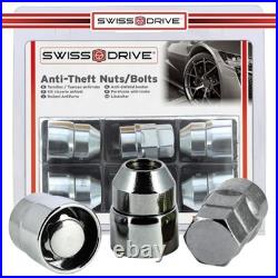 Butzi M12x1.50mm Chrome Anti Theft Locking Wheel Nuts For Toyota Avensis 03-09