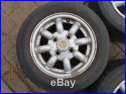 Classic Mini Cooper Alloys Wheels with caps and new nuts, locking nuts, set of 5