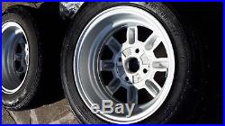 Classic Mini JBW Minilite Alloy Wheels 12 with tyres, nuts & locking wheel nuts