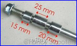 Dirt Bike Rear Wheel Axle with Spacers & Lock Nuts M 12 X 220mm