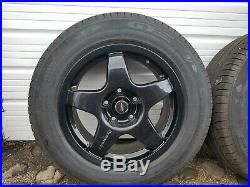 Dynamics black alloy wheels 15 with tyres 195/65, with rubber seal locking nuts