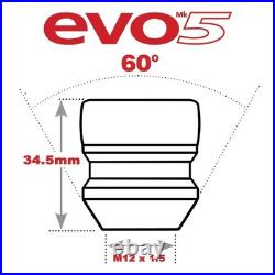 EVO MK5 M12x1.50mm Black Anti Theft Locking Wheel Nuts For a Lexus SC400