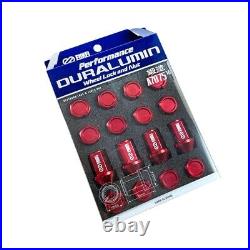 Enkei Duralumin Wheel Nut and Lock Set Red M12x1.25 x 16