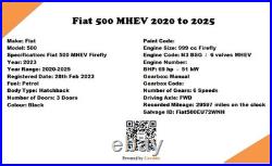 Fiat 500 MHEV (312) 2020-2025 Firefly 1.0 Hybrid Breaking Parts 1x Wheel Nut Lug