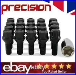 For Dacia Duster Black Wheel Bolts Set of 16 Studs with 4 Locking Nuts