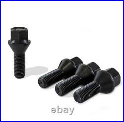 For Vauxhall Models Black Wheel Bolts Set of 12 Studs with 4 Locking Nuts