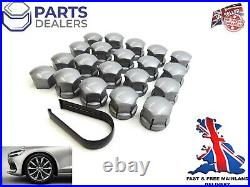 For Volvo Xc60 Xc90 S60 S80 V60 Wheel Nut Bolt Covers Locking Caps Grey Tool