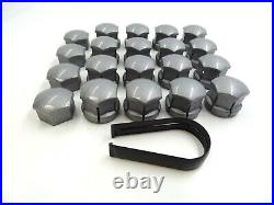 For Volvo Xc60 Xc90 S60 S80 V60 Wheel Nut Bolt Covers Locking Caps Grey Tool