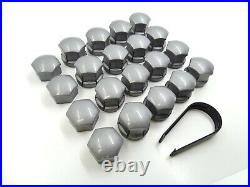 For Volvo Xc60 Xc90 S60 S80 V60 Wheel Nut Bolt Covers Locking Caps Grey Tool