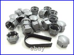 For Volvo Xc60 Xc90 S60 S80 V60 Wheel Nut Bolt Covers Locking Caps Grey Tool