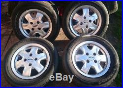 Ford Alloy Wheels 14 Inch + Tyres + Lock Nuts x 4 (Ka, Fiesta, Focus, RS)