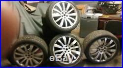 Four Range Rover Wheels And Tyres And Locking Wheel Nuts