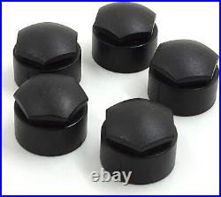 GENUINE AUDI A3 A4 A5 A6 A8 WHEEL NUT BOLT COVERS LOCKING CAPS ROUND BLACK x5