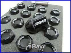 GENUINE Dura RAYS wheel Lock & Nut Set 32mm For 5H Black M12x1.25