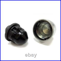 GENUINE JAGUAR BLACK Wheel Nuts & Locks M12X1.50 FLAT SEATED X 16 XJ