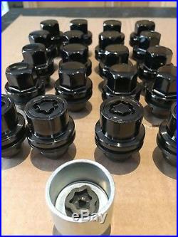 GENUINE LAND ROVER, RANGE ROVER/SPORT BLACK ALLOY WHEEL NUTS LOCKING Set