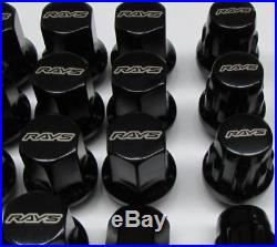 GENUINE RAYS 17HEX Wheel Nuts&Lock Nut Set 31mm For 5H BLACK M12x1.25 R32 GTR