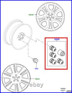 Genuine Disco Sport, Evoque, Velar & FL2 Black Locking Wheel Nut Kit VPLVW0072