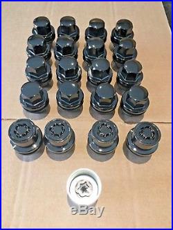 Genuine Land Rover Discovery 3 4 Range Rover Black Alloy Wheel Nuts Locking Kit