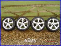 Genuine Mercedes W203 17 Inch Alloys With Tyres + Studs And Locking Wheel Nut
