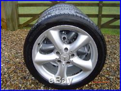 Genuine Mercedes W203 17 Inch Alloys With Tyres + Studs And Locking Wheel Nut