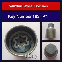 Genuine Vauxhall Locking Wheel Bolt / Nut Key 193 P