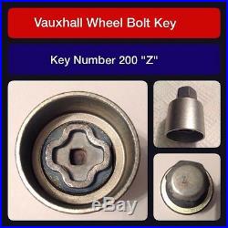 Genuine Vauxhall Locking Wheel Bolt / Nut Key 200 Z