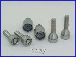 H&r Locking Wheel Nuts Wheel Lock 4 Pcs. Silver M14x1, 25x43 Tapered 60 Degree