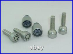 H&r Locking Wheel Nuts Wheel Lock 4 Pcs. Silver M14x1, 5x35 Bolt Spherical Bolt