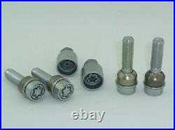 H&r Locking Wheel Nuts Wheel Lock 4 Pcs. Silver M14x1, 5x60 Flat Band Bew Cone