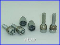 H&r Locking Wheel Nuts Wheel Lock 4 Pcs. Silver M14x1, 5x68 Flat Band Bew Cone