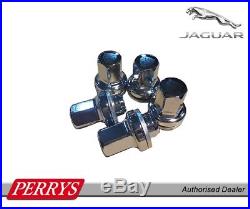 Jaguar Chrome Set Locking Wheel Nuts with logo & carry case C2D20072 GENUINE