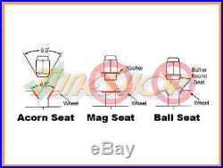 KICS R26 NEO LOCK 12x1.25 1.25 FLOATING SEAT ACORN WHEELS RIMS LUG NUTS OPEN S