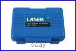 LASER 7108 Locking Wheel Nut Removal Kit 22pc Chrome Molybdenum Steel Tool