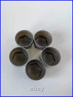 LOCKING WHEEL NUT COVERS AUDI A3 A4 A5 A6 Q3 Q5 Q7 A8 BOLT ROUND CAPS GREY x5