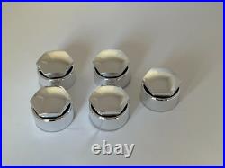 LOCKING WHEEL NUT COVERS AUDI A3 A4 A5 A6 Q3 Q5 Q7 A8 BOLT ROUND CAPS Silver x5