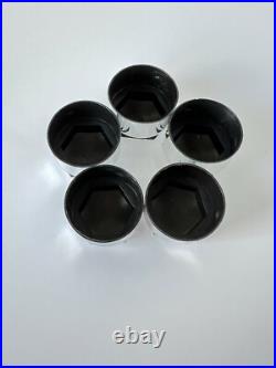 LOCKING WHEEL NUT COVERS AUDI A3 A4 A5 Q3 Q5 Q7 BOLT ROUND CAPS Chrome Silver x5