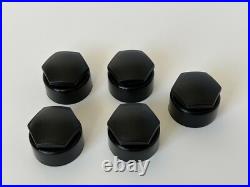 LOCKING WHEEL NUT COVER AUDI A3 A4 A5 A6 Q3 Q5 Q7 BOLT ROUND CAPS Matte Black x5