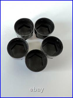 LOCKING WHEEL NUT COVER AUDI A3 A4 A5 A6 Q3 Q5 Q7 BOLT ROUND CAPS Matte Black x5