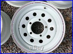 Land Rover Defender 5 X Modular Wheels White Size 16 X 7 Incl Locking Wheel Nuts