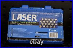 Laser 6662 Locking Wheel Nut Key Set 20pc fits Volkswagen/Porsche